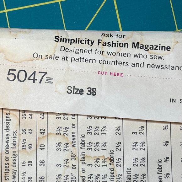 Vtg Simplicity Pattern 5047 Men's Set of Shirts Vest Long-Short Sleeves Uncut 38 - Picture 8 of 8